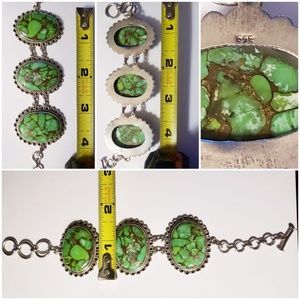 .925 SS Green Copper Turquoise Bracelet